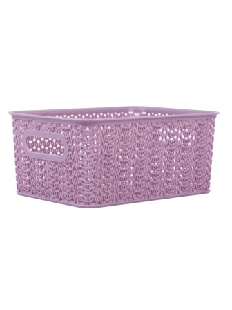 Корзинка 3 л Вязь VIOLET с крышкой, цвет пепел розы