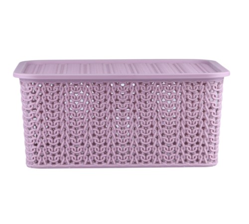 Корзинка 3 л Вязь VIOLET с крышкой, цвет пепел розы