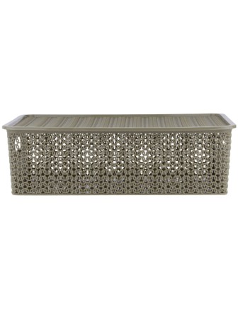 Корзинка 7.5 л Вязь VIOLET с крышкой, цвет капучино