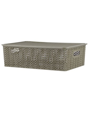 Корзинка 7.5 л Вязь VIOLET с крышкой, цвет капучино