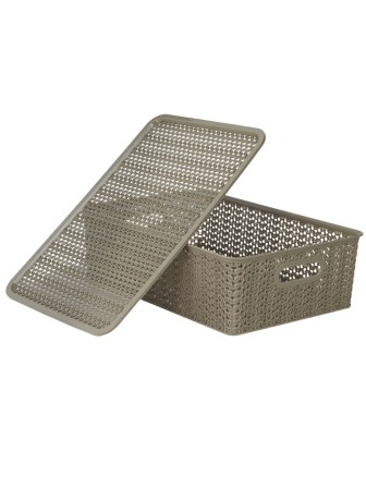 Корзинка 7.5 л Вязь VIOLET с крышкой, цвет капучино