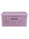 Корзинка 7.5 л Вязь VIOLET с крышкой, цвет пепел розы