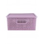 Корзинка 7.5 л Вязь VIOLET с крышкой, цвет пепел розы