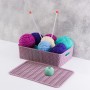 Корзинка 7.5 л Вязь VIOLET с крышкой, цвет пепел розы