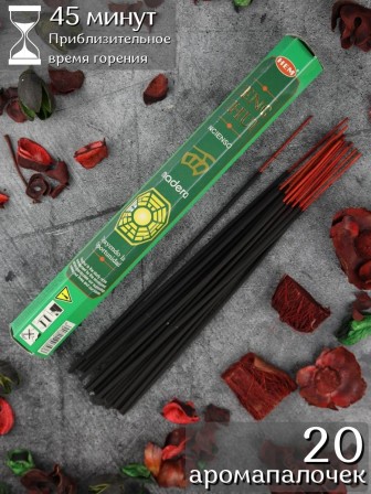 Благовония HEM Фэншуй Дерево (Fengshui Wood), 20 палочек, зеленая коробка