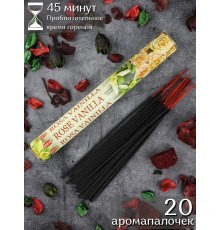 Благовония HEM Роза Ваниль (Rose Vanilla), аромапалочки для дома 20 шт.