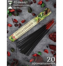 Благовония HEM Ваниль Корица (Vanilla Cinnamon), аромапалочки 20 шт.