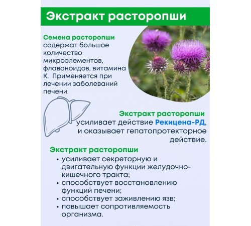БАД "Рекицен-РД с экстрактом расторопши" БАД "Рекицен-РД с экстрактом расторопши"