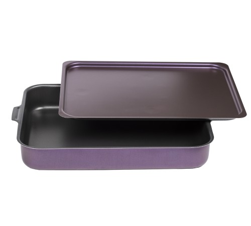 Противень 19х25 см VIOLET 3632523 с метал. крышкой, 2 ручки