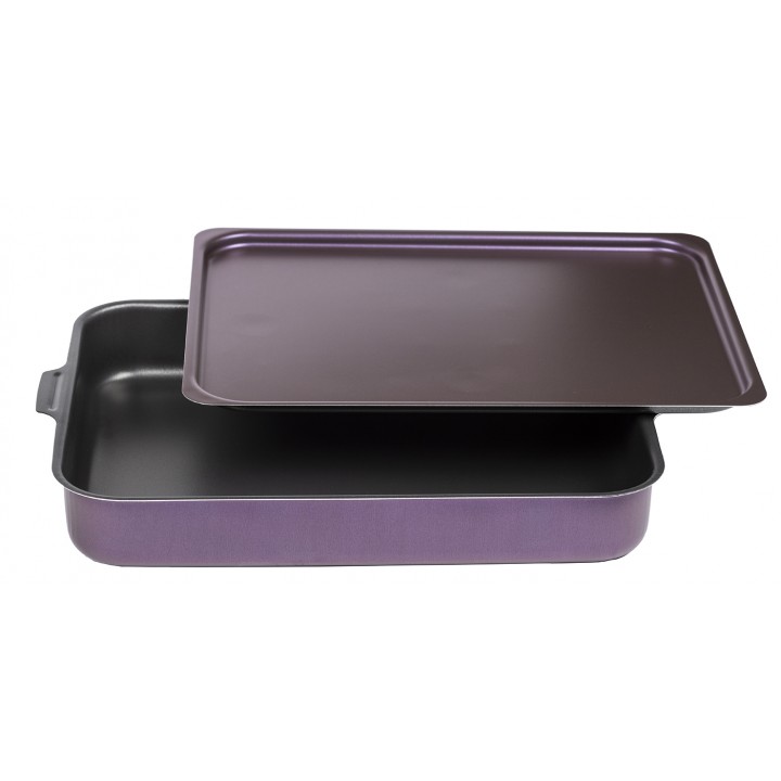 Противень 19х25 см VIOLET 3632523 с метал. крышкой, 2 ручки