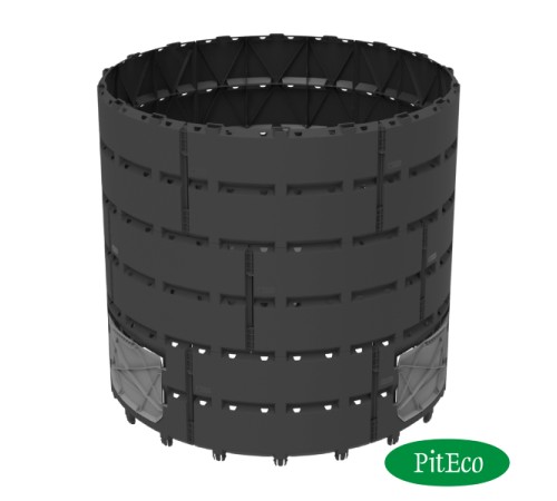 Компостер садовый Piteco 1200 л круглый, чёрный