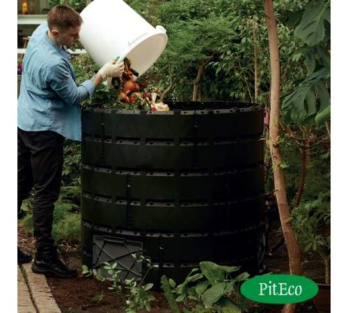 Компостер садовый Piteco 1200 л круглый, чёрный