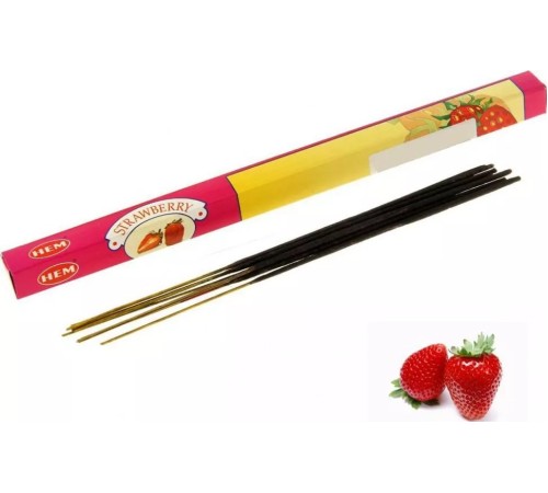 Благовония HEM Клубника (Strawberry) аромапалочки, упаковка четырехгранник