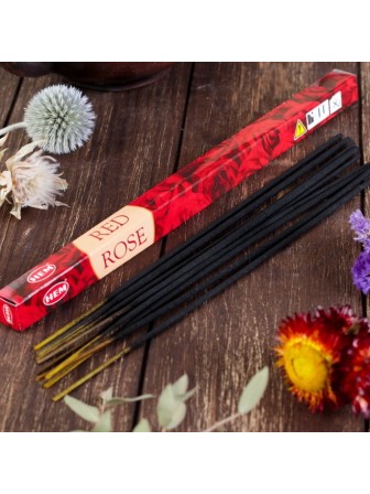 Благовония HEM Красная роза (Red Rose) аромапалочки, упаковка четырехгранник
