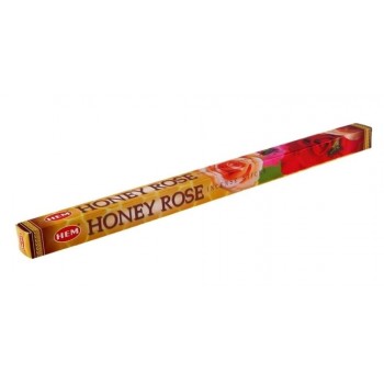 Благовония HEM Мед Роза (Honey Rose) аромапалочки, упаковка четырехгранник