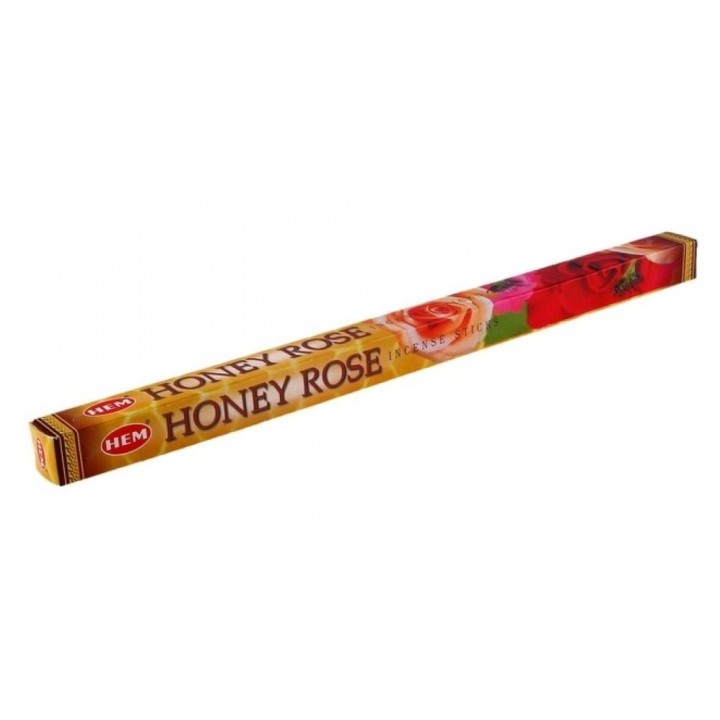 Благовония HEM Мед Роза (Honey Rose) аромапалочки, упаковка четырехгранник