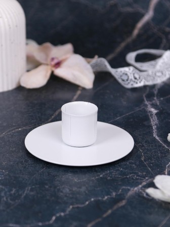 Подсвечник "Круг" белый