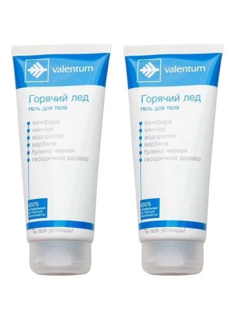 Гель "Горячий лед" Valentum при травмах и болях различного происхождения, 200 мл х 2 шт.