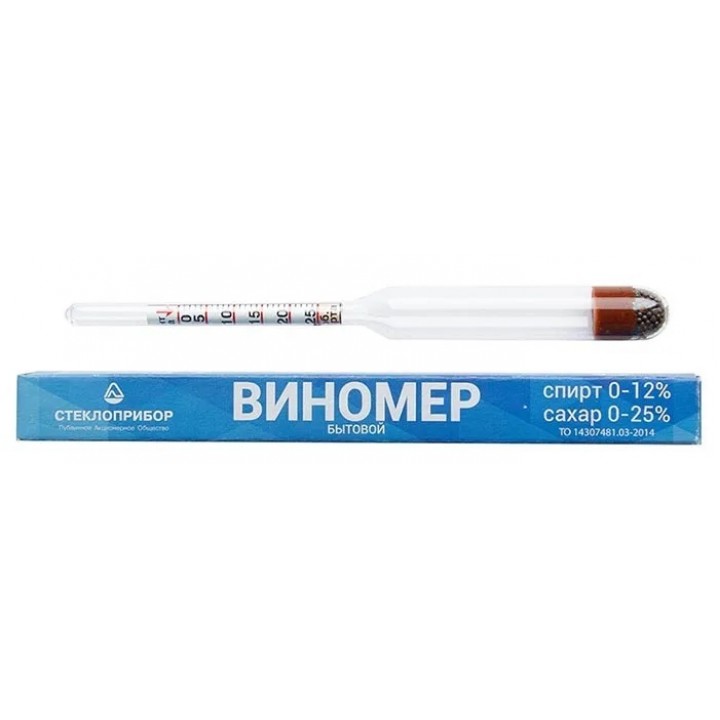 Виномер сахаромер бытовой, Стеклоприбор (0-12% 0-25%)