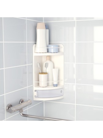 Полка для ванной комнаты, цвет: белый, прозрачный М3156