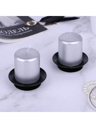 Свеча пеньковая Серебряная 5 см Омский свечной, набор из 2 шт.