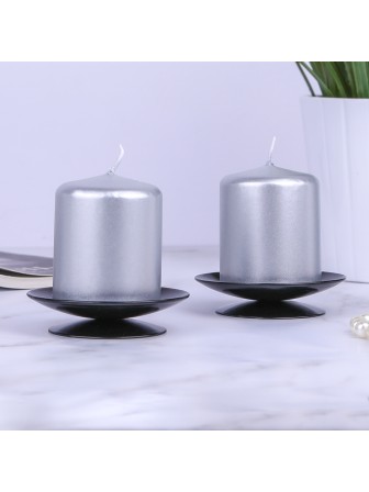 Свеча пеньковая Серебряная 5 см Омский свечной, набор из 2 шт.