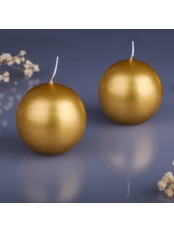 Свечи декоративные Шар золотой 5,5 см Омский свечной, набор из 2 шт.