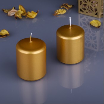 Свеча пеньковая Золотая 5 см Омский свечной, набор из 2 шт.