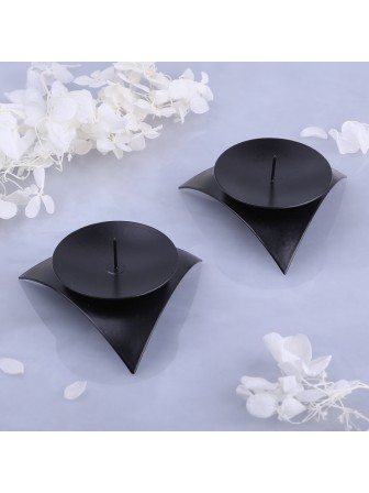 Подсвечник "Звездочка" черный Омский свечной, набор из 2 шт.