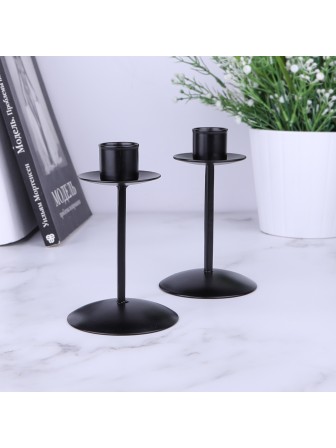 Подсвечник "Боб" черный металлический, набор 2 шт. Омский свечной