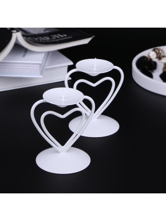 Подсвечник "Гламур" белый, набор 2 шт.