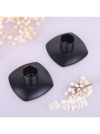 Подсвечник "Квадрат" Омский свечной черный, 2 шт.