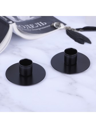 Подсвечник "Круг" черный, набор 2 шт.