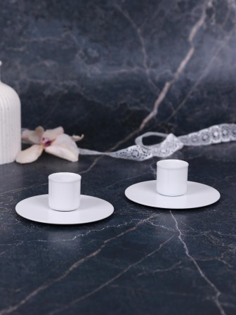 Подсвечник "Круг" белый, набор 2 шт.