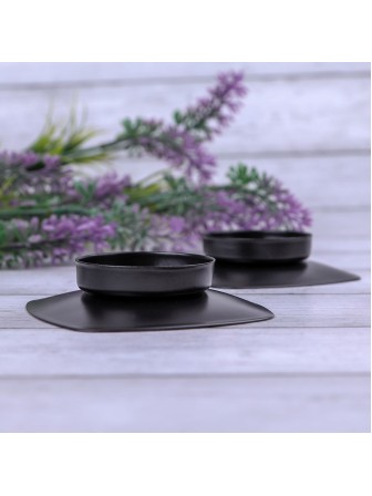 Подсвечник "Таблетка" черный, набор 2 шт.