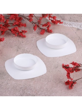 Подсвечник "Таблетка" белый, набор 2 шт.