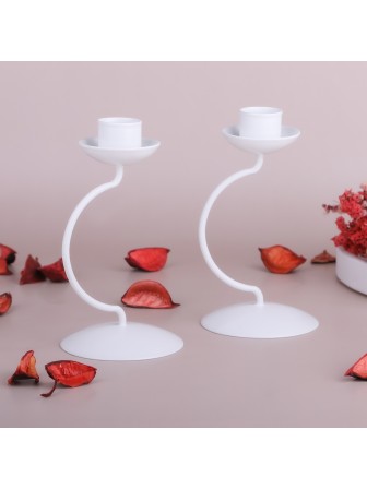 Подсвечник "Моно" белый Омский свечной, набор 2 шт.