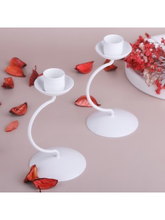 Подсвечник "Моно" белый Омский свечной, набор 2 шт.