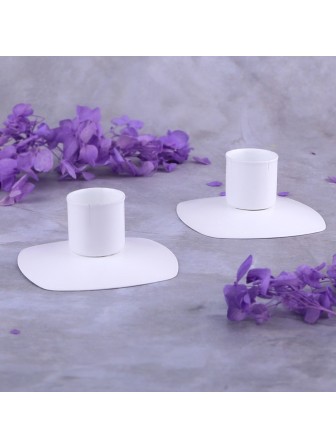 Подсвечник "Квадрат" Омский свечной белый, 2 шт.