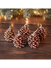 Свечи новогодние "Шишка малая арома" Омский свечной, 5 шт. набор