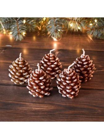 Свечи новогодние "Шишка малая арома" Омский свечной, 5 шт. набор