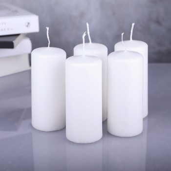 Свечи декоративные белые пеньковые Омский свечной, набор из 5 шт.