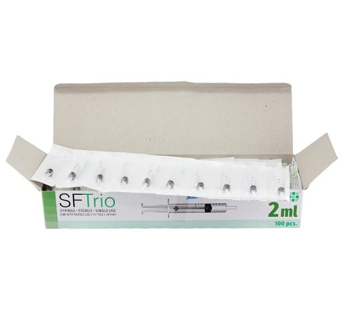 Шприцы 2 мл 23G SF (3-х компонентный, Германия) 100 штук Шприцы 2 мл 23G SF (3-х компонентный, Германия) 100 штук