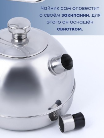 Чайник 3 л из нержавеющей стали со свистком Амет Классика 1с957