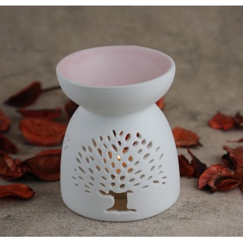 Аромалампа керамическая Дерево, розовая чаша