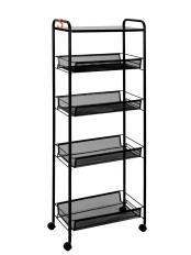 Этажерка ЗМИ Ладья 25КС черная на колесиках 