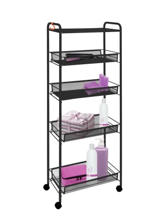 Этажерка ЗМИ Ладья 25КС черная на колесиках 