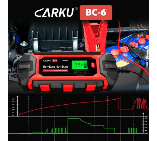 Зарядное устройство CARKU BC-6 интеллектуальное для аккумуляторов