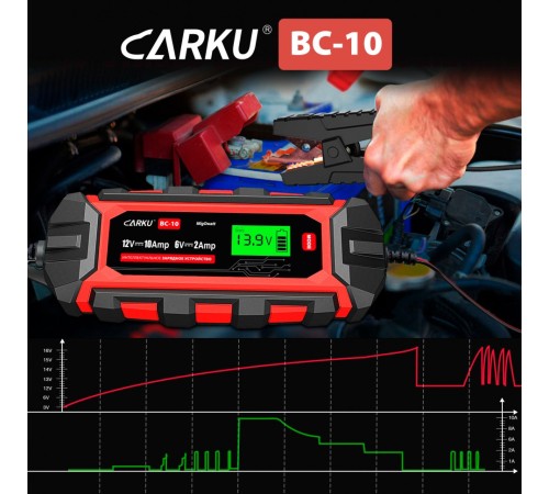 Зарядное устройство CARKU BC-10 интеллектуальное для аккумуляторов
