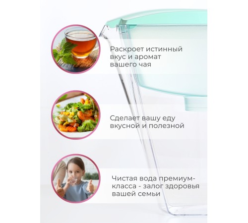 Кувшин фильтр для воды Аквафор Арт мятный